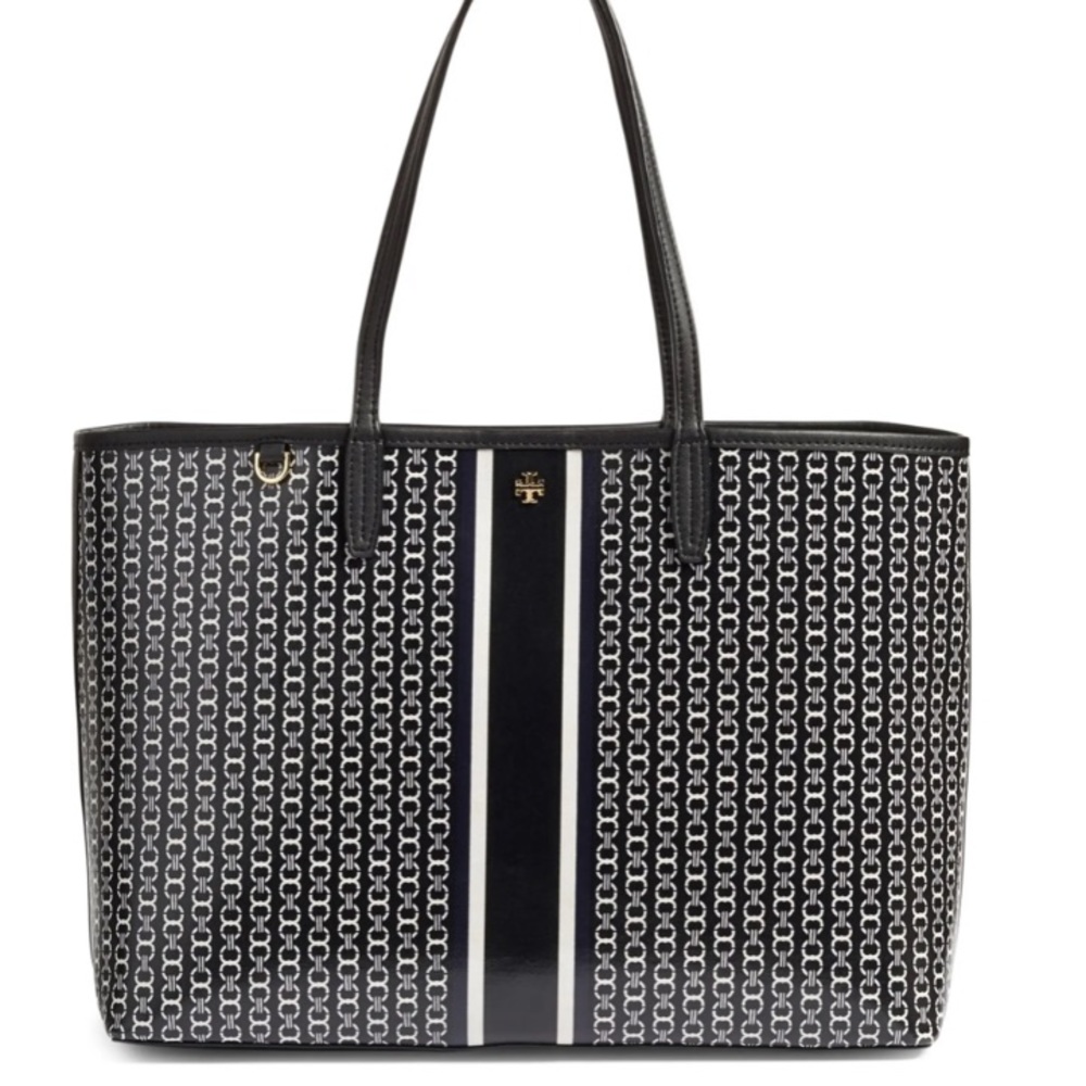 COPY - EUC Tory Burch Gemini Link Tote black white